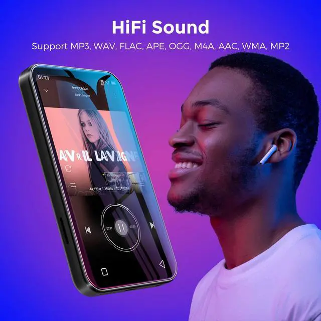 Alt view image 4 of 7 - 72GB WiFi Mp3 Player with Bluetooth, 4.0" Full Touch Screen Mp4 Player with Speaker, Portable Digital Music Player with FM Radio, BrowserCan't Install/Download Any New Apps (Black)