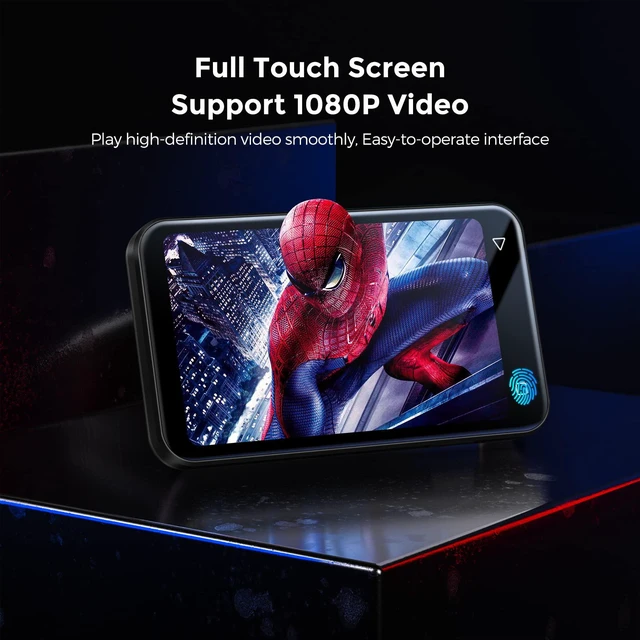 Alt view image 3 of 7 - 72GB MP3 Player with Bluetooth, 4.0" Full Touchscreen Mp4 Player with Speaker, Portable HiFi Sound Mp3 Player with Bluetooth, Voice Recorder, Can't Download Apps (Black)