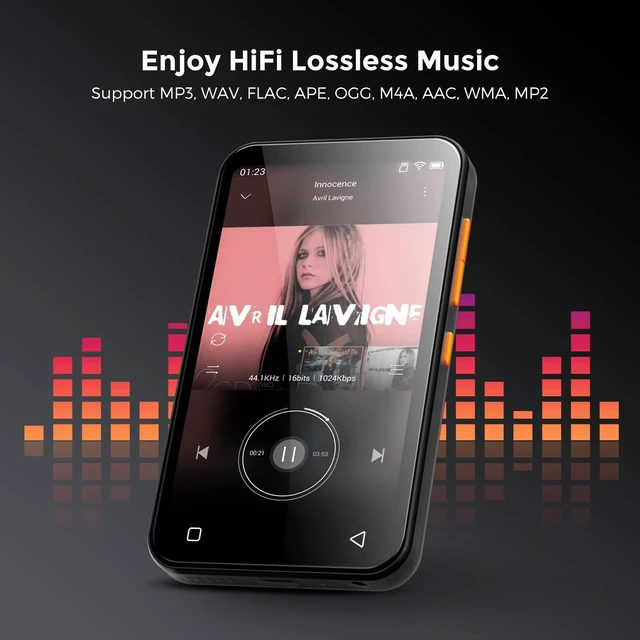 Alt view image 4 of 7 - 72GB MP3 Player with Bluetooth, 4.0" Full Touchscreen Mp4 Player with Speaker, Portable HiFi Sound Mp3 Player with Bluetooth, Voice Recorder, Can't Download Apps (Black)