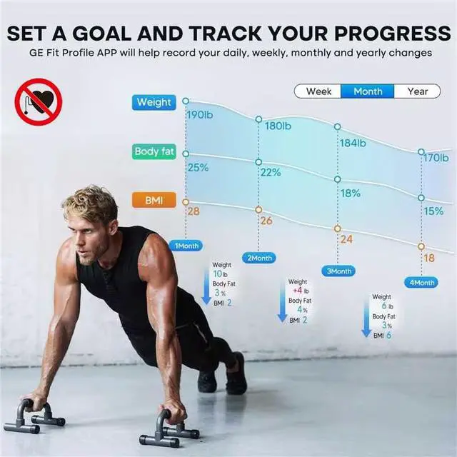 Alt view image 4 of 6 - Smart Scale for Body Weight, BMI, Fat, Muscle Mass, Digital Bathroom Scales 500lbs Bluetooth 11.8" Large Platform Weighing Machine Health Monitor with App, Dark Blue