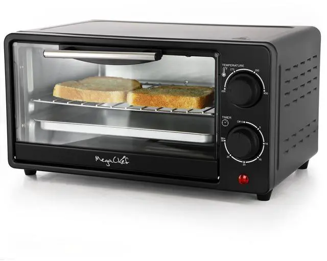 Main image of 9.5 Quart Electric Counter Top 2 Slice Toaster Oven with Built in Timer, Bake, Broil, Toast (Black)