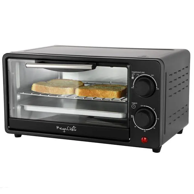 Alt view image 6 of 7 - 9.5 Quart Electric Counter Top 2 Slice Toaster Oven with Built in Timer, Bake, Broil, Toast (Black)