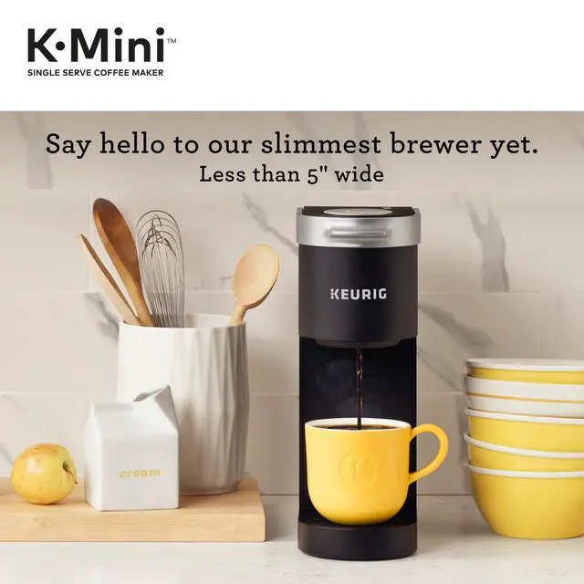 Alt view image 3 of 7 - K-Mini Single Serve K-Cup Pod Coffee Maker, 6 to 12oz Brew size, with Cord Storage, Perfect for Small Spaces, Black