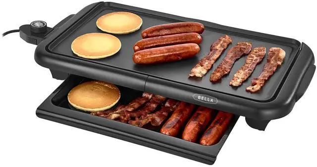 Main image of Electric Griddle with Warming Tray - Smokeless Indoor Grill, Nonstick Surface, Adjustable Temperature & Cool-touch Handles, 10" x 18", Copper/Black, PFOA & PTFE Free