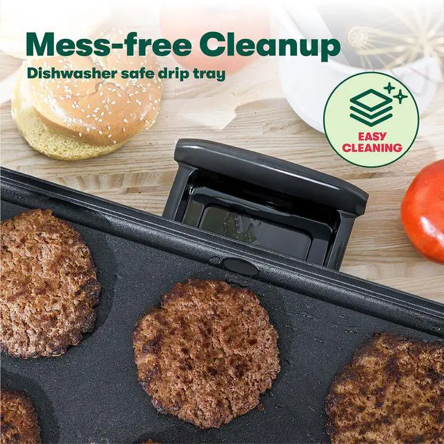 Alt view image 6 of 7 - Electric Griddle with Warming Tray - Smokeless Indoor Grill, Nonstick Surface, Adjustable Temperature & Cool-touch Handles, 10" x 18", Copper/Black, PFOA & PTFE Free