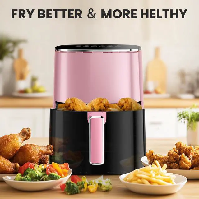 Alt view image 2 of 7 - Air Fryer, 6QT Square Airfryer with Visual Window, 400 Fast Heating Air Fryers Oven with Timer, Auto-Off, Non Toxic & Non Stick, Multiple 12 Modes for Roast, Bake, Dehydrate, Fry, Reheat