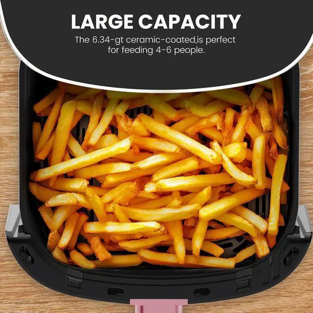 Alt view image 3 of 7 - Air Fryer, 6QT Square Airfryer with Visual Window, 400 Fast Heating Air Fryers Oven with Timer, Auto-Off, Non Toxic & Non Stick, Multiple 12 Modes for Roast, Bake, Dehydrate, Fry, Reheat