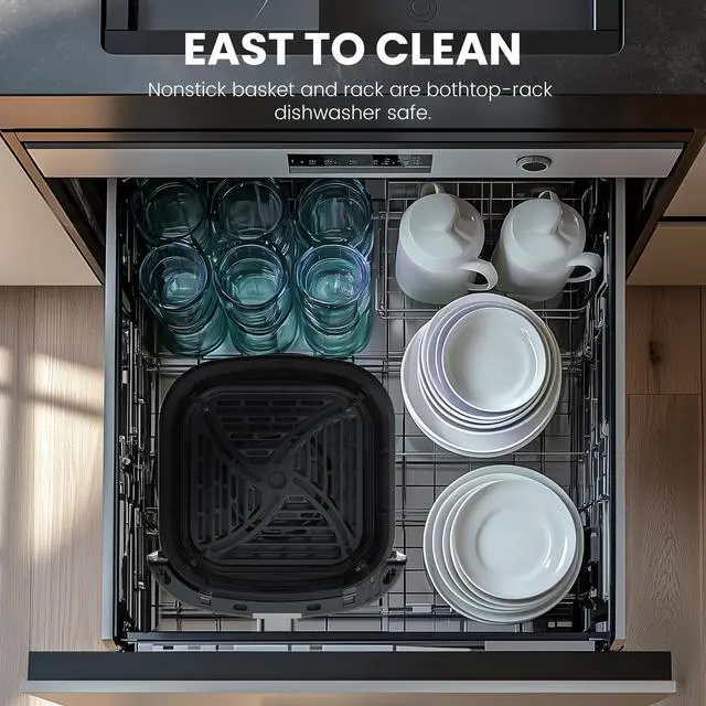 Alt view image 5 of 7 - Air Fryer, 6QT Square Airfryer with Visual Window, 400 Fast Heating Air Fryers Oven with Timer, Auto-Off, Non Toxic & Non Stick, Multiple 12 Modes for Roast, Bake, Dehydrate, Fry, Reheat