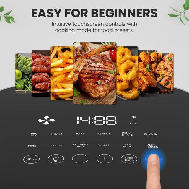 Alt view image 4 of 7 - Air Fryer, 6QT Square Airfryer with Visual Window, 400 Fast Heating Air Fryers Oven with Timer, Auto-Off, Non Toxic & Non Stick, Multiple 12 Modes for Roast, Bake, Dehydrate, Fry, Reheat