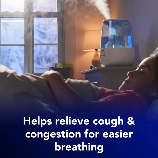 Alt view image 3 of 7 - Filter-Free Ultrasonic Humidifier, Recommended by Pediatricians*, 1.2 Gal Ultrasonic Cool Mist Humidifiers for Bedrooms & Kids Rooms, Works with Vicks VapoPads