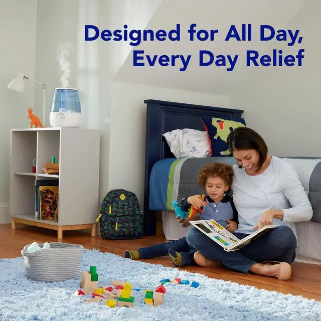 Alt view image 4 of 7 - Filter-Free Ultrasonic Humidifier, Recommended by Pediatricians*, 1.2 Gal Ultrasonic Cool Mist Humidifiers for Bedrooms & Kids Rooms, Works with Vicks VapoPads