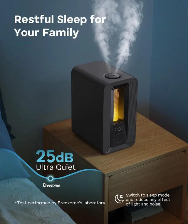 Alt view image 5 of 7 - 6L Humidifiers for Bedroom, Cool Mist Top Fill Humidifier with Aroma Diffuser, Humidistat, Night Light, 50H Runtime, Quiet Ultrasonic Humidifiers for Home Large Room, Baby Nursery, Plants
