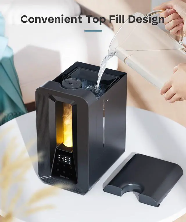 Alt view image 7 of 7 - 6L Humidifiers for Bedroom, Cool Mist Top Fill Humidifier with Aroma Diffuser, Humidistat, Night Light, 50H Runtime, Quiet Ultrasonic Humidifiers for Home Large Room, Baby Nursery, Plants