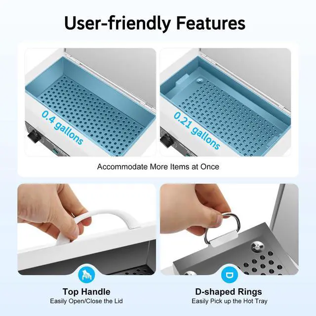 Alt view image 5 of 7 - Metal Cleaning Box,Electric Sterilizer High Temperature Metal Dental Nail Tool Disinfection Cabinet W/Intelligent Control, For Homes, Hospitals, Beauty Salons,50-200/122~392.