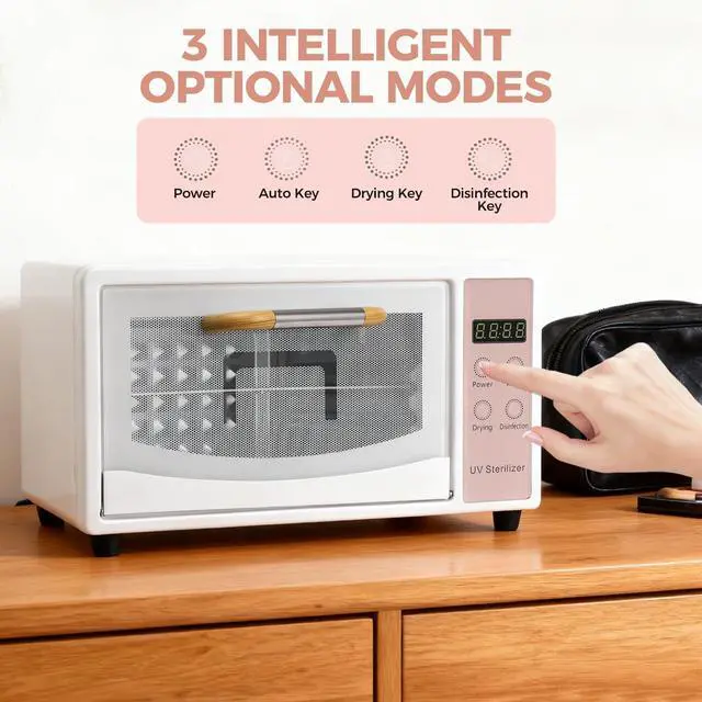 Alt view image 5 of 7 - Nail Tool Cabinet, 10L Large Sterilizer for NailTools, Multi-Functional Nail Cleaner Box for Home Use, Barbers, Beauty Salons, andSpas (Pink)