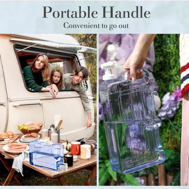 Alt view image 6 of 7 - Drink Dispenser for Fridge Refrigerator Plastic Reusable Water Dispensers Bottle with Spigot for Party Outdoors Home Office Activities(1.1 Gallon,4 Pcs)