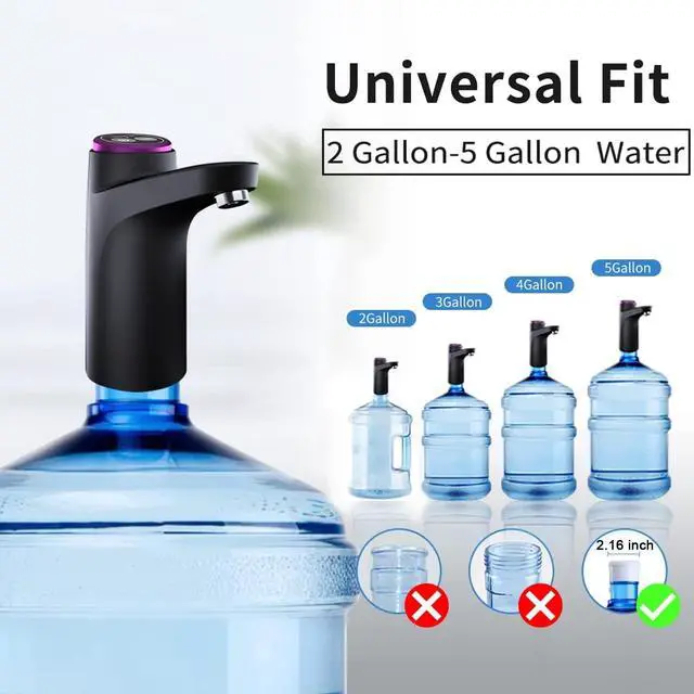 Alt view image 4 of 5 - Water Dispenser for 5 Gallon Bottle, 600ml Quantitative Water Pump,2 Colors Power Light,Portable USB Charging Electric Bottle Pump,Multipurpose Dispenser for Home Camping for 2-5 Gallon Jugs