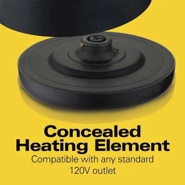 Alt view image 6 of 7 - Electric Tea Kettle, Water Boiler & Heater, 1 L, Cordless, Auto-Shutoff & Boil-Dry Protection, Stainless Steel (40998)