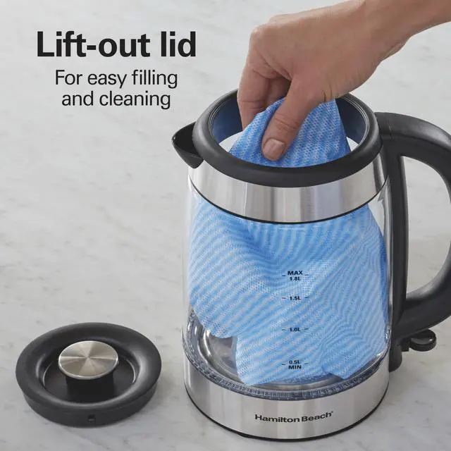 Alt view image 3 of 7 - Electric Tea Kettle, Water Boiler & Heater, 1.8 Liter, Cordless Serving, 1500 Watts for Fast Boiling, Auto-Shutoff and Boil-Dry Protection, Easy-View Glass (40853C)