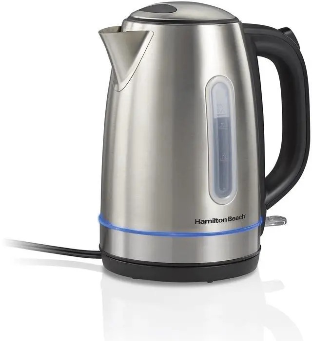 Main image of Electric Tea Kettle, Water Boiler & Heater, 1.7 Liter, Cordless Serving, 1500 Watts for Fast Boiling, Auto-Shutoff and Boil-Dry Protection, Stainless Steel with LED Light Ring (41037)