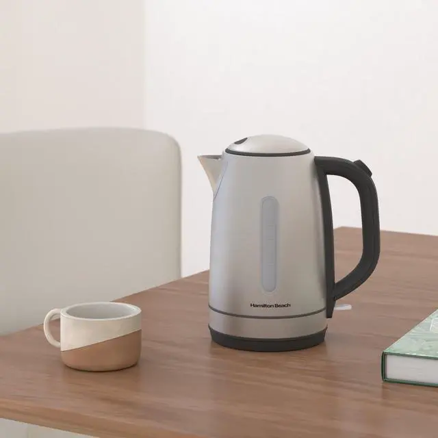 Alt view image 2 of 7 - Electric Tea Kettle, Water Boiler & Heater, 1.7 Liter, Cordless Serving, 1500 Watts for Fast Boiling, Auto-Shutoff and Boil-Dry Protection, Stainless Steel with LED Light Ring (41037)