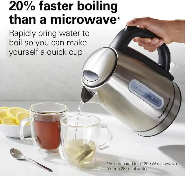 Alt view image 6 of 7 - Electric Tea Kettle, Water Boiler & Heater, 1.7 Liter, Cordless Serving, 1500 Watts for Fast Boiling, Auto-Shutoff and Boil-Dry Protection, Stainless Steel with LED Light Ring (41037)
