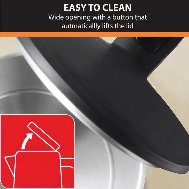 Alt view image 7 of 7 - KRUPS 1.5L Electric Kettle Stainless Steel Cool Touch Interior, Fast Boiling, One Cup in 80 Seconds, Double Wall, Auto Off, Keep Warm, Hot Water Kettle Electric, Cordless, Black/White