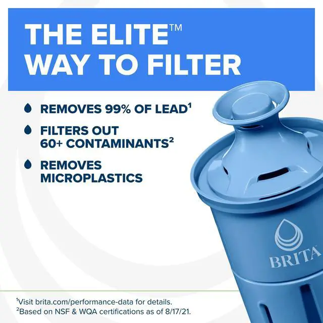 Alt view image 2 of 7 - XL 27 Cup Water Pitcher Dispenser, Includes 1 Elite Filter, Black | WQA and NSF/ANSI Certified, Reduces 99% Lead & Microplastics, Removes 30+ Contaminants, BPA-Free, Eliminates Chlorine Taste