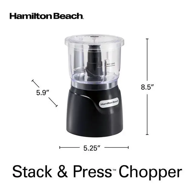 Alt view image 7 of 7 - Electric Vegetable Chopper & Mini Food Processor, 3-Cup, 350 Watts, for Dicing, Mincing, and Puree, Black (72850)