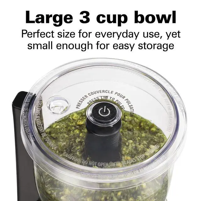 Alt view image 3 of 7 - Electric Vegetable Chopper & Mini Food Processor, 3-Cup, 350 Watts, for Dicing, Mincing, and Puree, Black (72850)