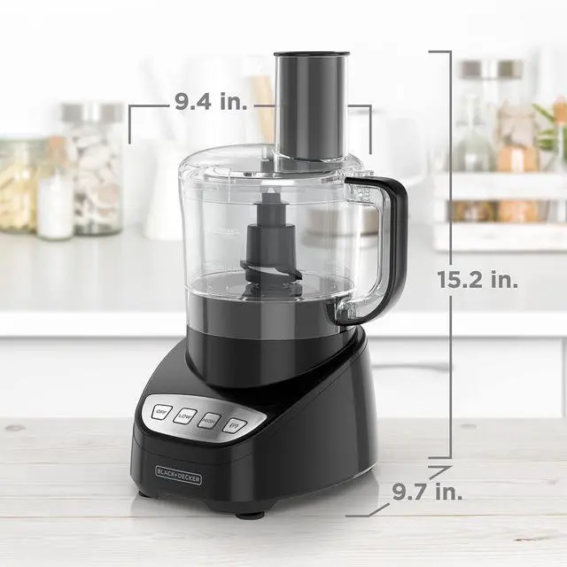 Alt view image 7 of 7 - 8-Cup Food Processor, Easy Assembly, Stainless Steel S-Blade, Shred, Slice, Chop, Puree, 450W Motor