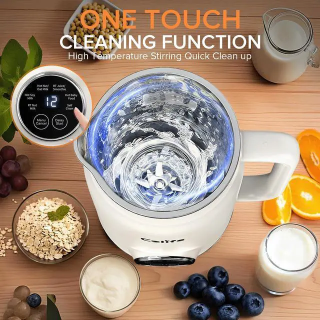 Alt view image 2 of 4 - 10 in 1 Nut Milk Maker Blender, 20oz (600ml) Homemade Nut Milk Maker Machine, Almond, Soy, Oat, Juice, Milkshake, Smoothies, Baby Food, Plant Based Milks with Delay Start, Keep Warm, Selfclean