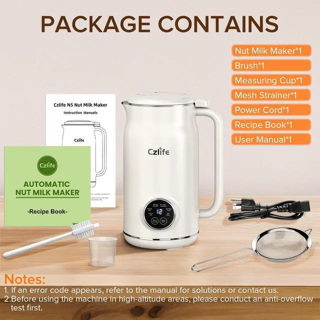 Alt view image 4 of 4 - 10 in 1 Nut Milk Maker Blender, 20oz (600ml) Homemade Nut Milk Maker Machine, Almond, Soy, Oat, Juice, Milkshake, Smoothies, Baby Food, Plant Based Milks with Delay Start, Keep Warm, Selfclean