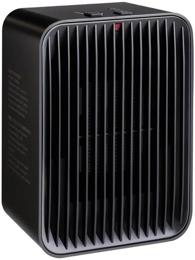 Main image of Portable Ceramic Space Heater, Small Electric Heater for Indoor Use With 3 Heat Settings, Temperature Control, Lightweight (1.7 LBS), 520 w, Black, 5.1"L x 3.5"W x 7"H