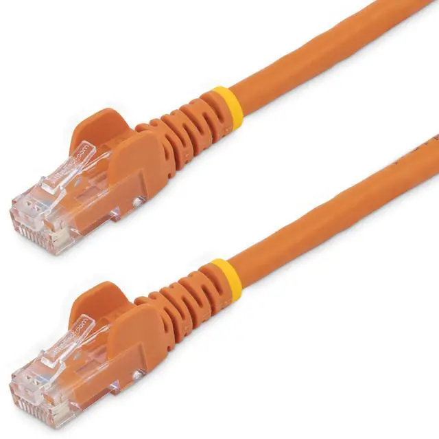 Main image of 75ft CAT6 Ethernet Cable - Orange CAT 6 Gigabit Ethernet, 100W PoE RJ45 Network/Patch Cord Snagless, Strain Relief