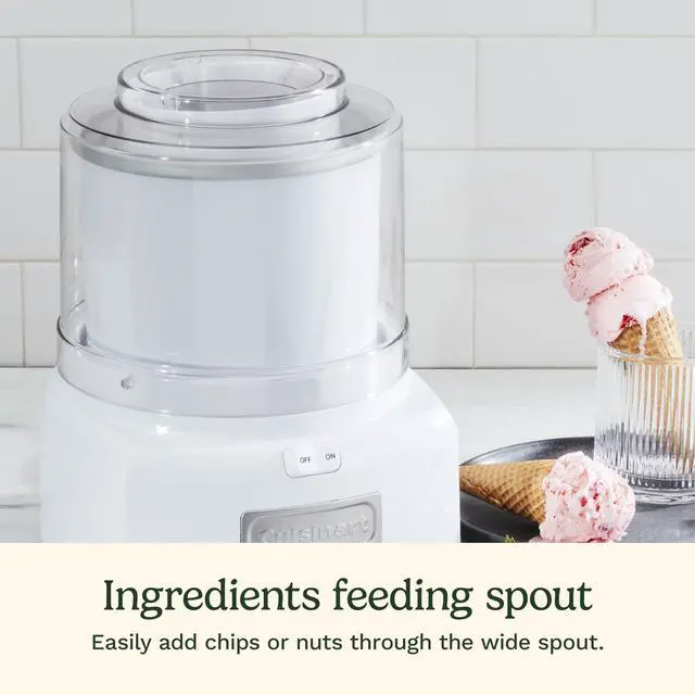 Alt view image 3 of 6 - Ice Cream Maker, 1.5 Quart Double Insulated, Sorbet and Frozen Yogurt Maker, Ready in 20 Minutes, ICE-21P1, White
