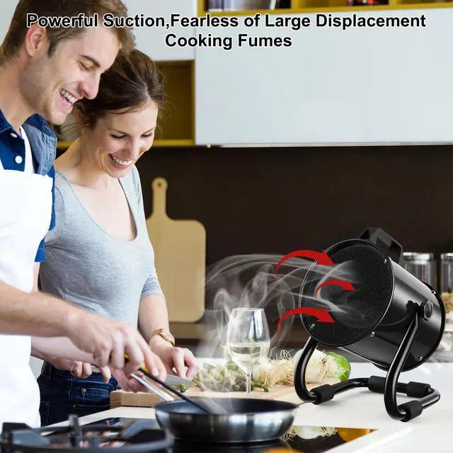 Alt view image 2 of 6 - Portable Range Hood with 9 Activated Carbon Filters, Strong Suction Kitchen Exhaust Fan for Indoor BBQ, Hot Pot, RV & Desktop Cooking