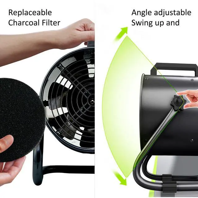 Alt view image 6 of 6 - Portable Range Hood with 9 Activated Carbon Filters, Strong Suction Kitchen Exhaust Fan for Indoor BBQ, Hot Pot, RV & Desktop Cooking