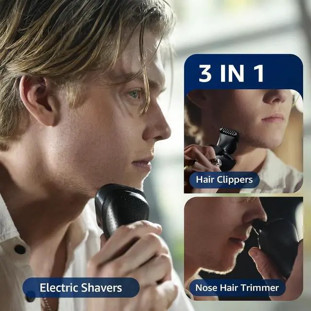 Alt view image 3 of 7 - -- Electric Razor for Men: IPX7 Travel Grooming Kit