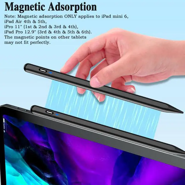 Alt view image 4 of 7 - Stylus Pen for Android Tablet, Tablet Pencil for iOS/Android,Rechargeable Active Stylus Pen for iPhone/Samsung/XiaoMi/Huawei/Vivo/Lenovo/Switch 2 and Other Android Smartphones and Tablets-Black