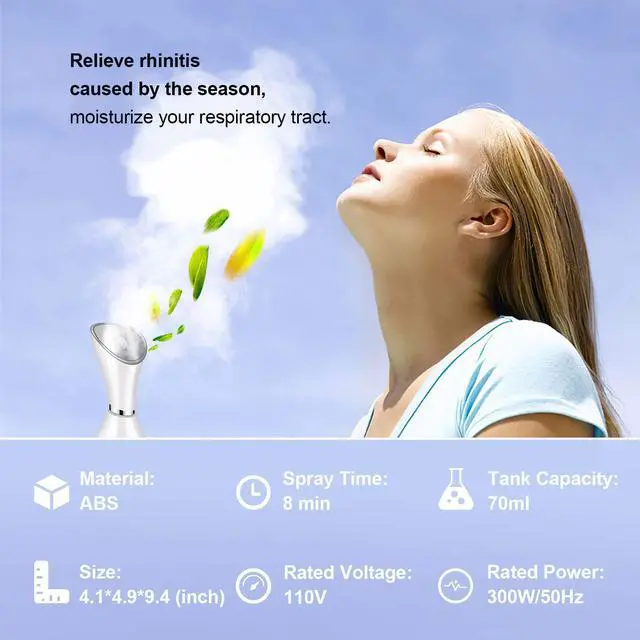 Alt view image 6 of 7 - Facial Steamer for Facial Deep Cleaning, Moisturize, Unclog Pores, Face Spa, Nano Ionic Humidifier, Home Facial Warm Mist Face Steamer with Blackhead Removal Kit, Brush, Hair Band