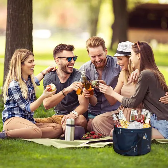 Alt view image 5 of 7 - Multifunctional Collapsible Bucket for Soaking Feet, Portable Foot Bath Bag, Foot Spa Soaking Feet Home Pedicure Basin Outdoor Camping for Washing, Fishing Wait Handy Carrying Bag, Large