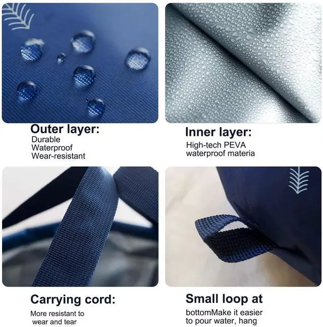 Alt view image 7 of 7 - Multifunctional Collapsible Bucket for Soaking Feet, Portable Foot Bath Bag, Foot Spa Soaking Feet Home Pedicure Basin Outdoor Camping for Washing, Fishing Wait Handy Carrying Bag, Large