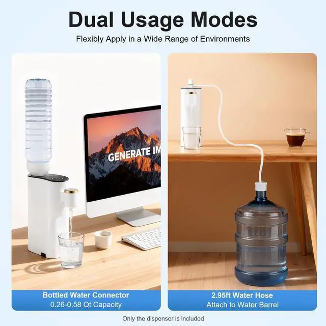 Alt view image 4 of 7 - Instant Hot Water Dispenser, 1500W Electric Kettles, Countertop Instant Water Dispenser with 5 Temperatures & 2 Water Volume, Ideal for Home, Coffee Shop, Tea House