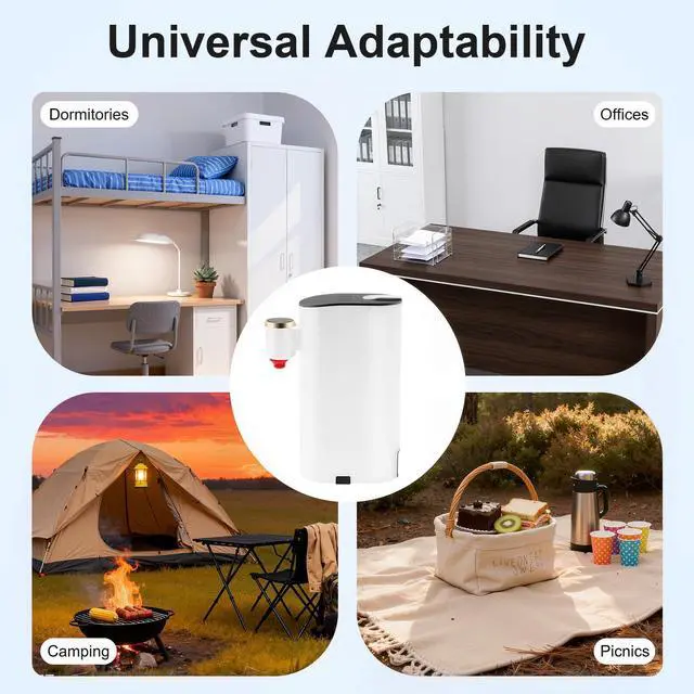 Alt view image 7 of 7 - Instant Hot Water Dispenser, 1500W Electric Kettles, Countertop Instant Water Dispenser with 5 Temperatures & 2 Water Volume, Ideal for Home, Coffee Shop, Tea House