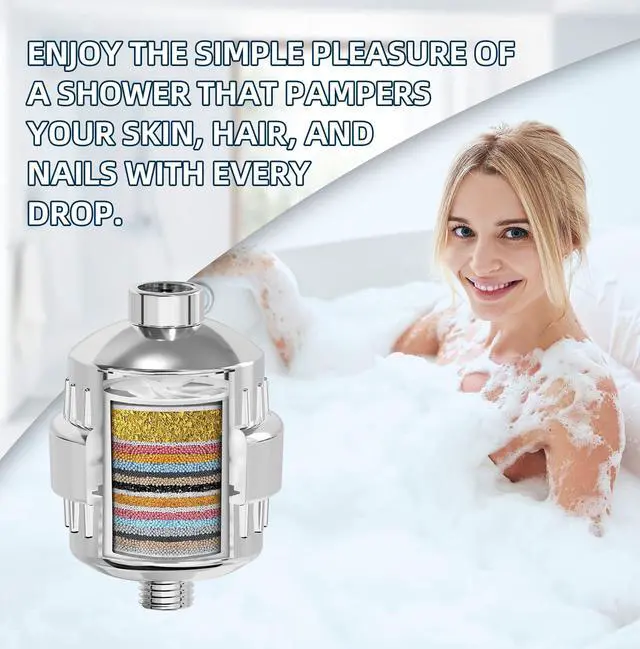 Alt view image 7 of 7 - High Output Revitalizing Shower Filter Rich in KDF55,Hard Water Softener Removes 99% Chlorine,Fluoride,Lead & Chemicals,Reduces Eczema &Dandruff,Prevents Scale,Revitalizes Skin & Hair,Nails, Chrome