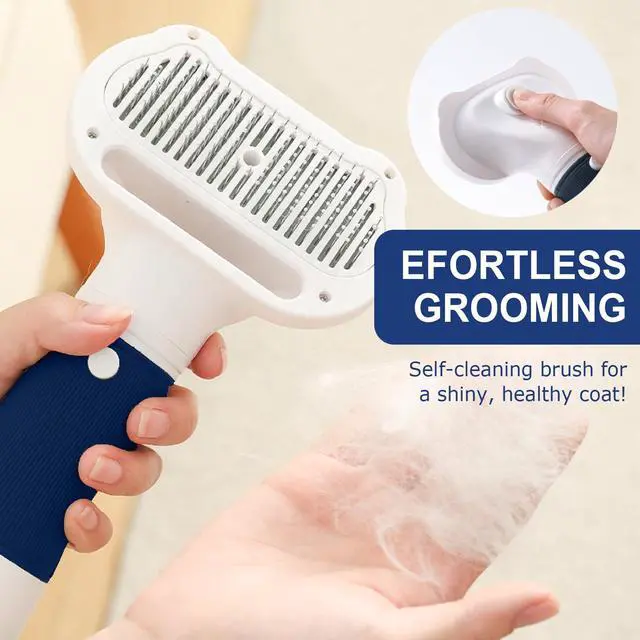 Alt view image 5 of 7 - 3-in-1 Pet Hair Dryer & Slicker Brush for Dogs & Cats Portable, Professional, Adjustable Temp, Overheat Protection Dog Hair Dryer