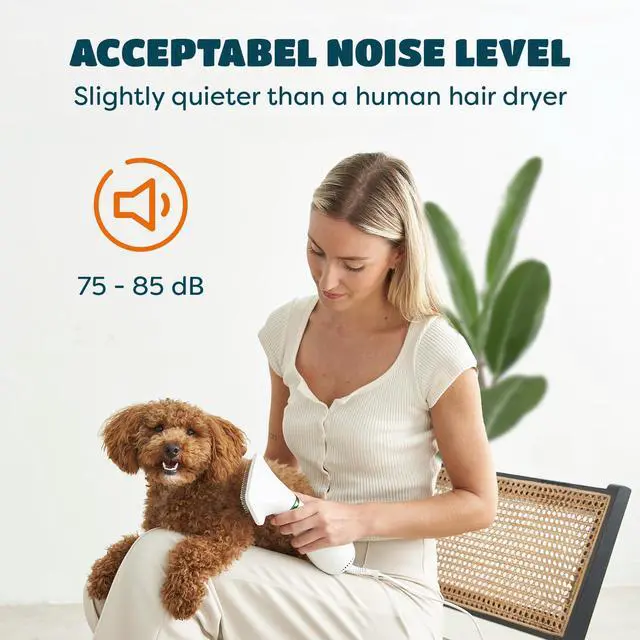 Alt view image 5 of 7 - 2-in-1 Dog Hair Dryer with Slicker Brush for Small-Sized Dogs and Cats | Pet Hair Dryer | Dog Blow Dryer | 300 Watts, 75-85 dB, Adjustable Temperature, Overheat Protection