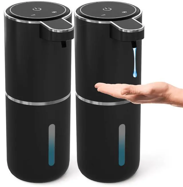 Main image of 2 Pack Automatic Soap Dispenser Touchless,Liquid Hand Soap Dispenser 12.8oz USB 4levels Adjustable Dispenser Electric Wall Mounted Smart for Bathroom and Kitchen Dish SoapEasy for Toddlers(Black)