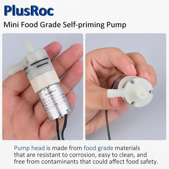 Alt view image 2 of 7 - 12V DC Small Water Transfer Pump 1.3LPM Mini Self Priming Micro Pump with Food Grade Pipe and Power Adapter, For Ice Maker Coffee Machine Water Dispenser
